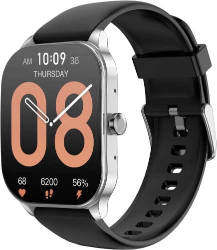 Смарт-часы AMAZFIT Pop 3S A2318,  1.96",  черный/серебристый [6972596107095]